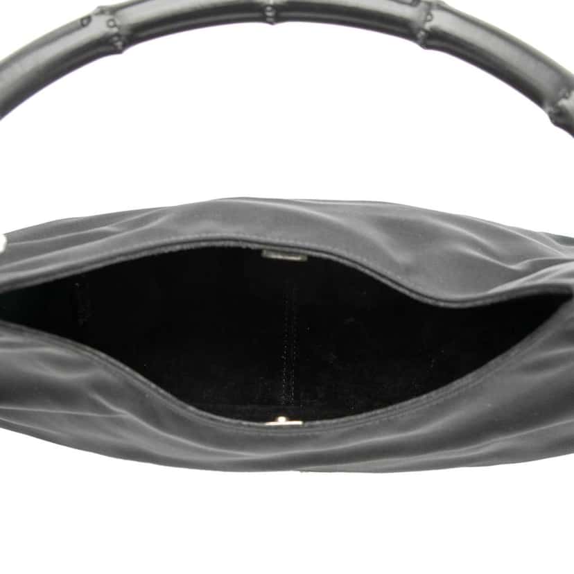 Gucci Nylon Bamboo Handbag Black Good condition - Model View