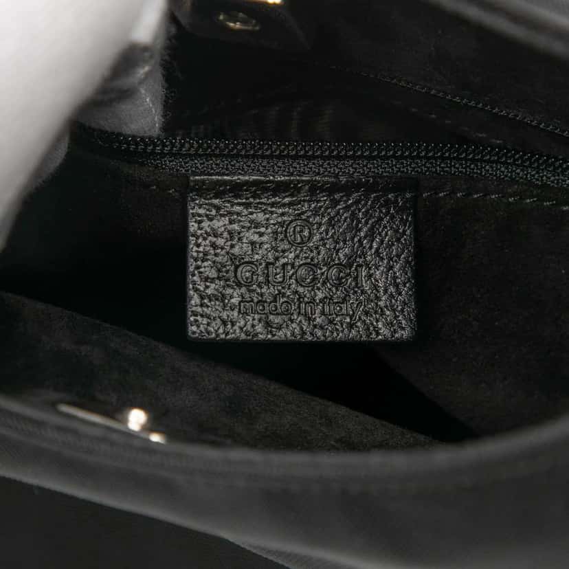 Gucci Nylon Bamboo Handbag Black Good condition - Box View
