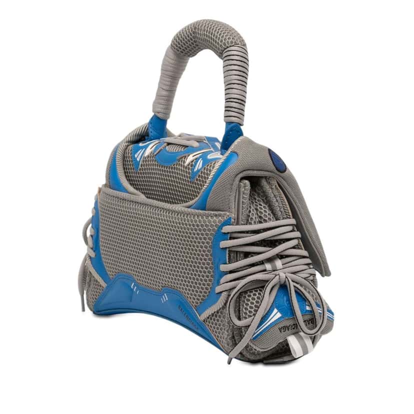 Balenciaga Small Faux Leather and Mesh Sneakerhead Top Handle Bag Grey Polyester Good condition - Back View