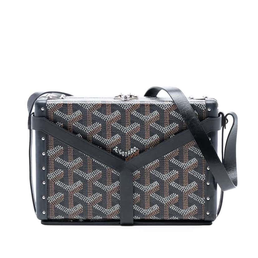 Goyard Goyardine Minaudiere Trunk Bag Black Canvas Good condition - Front View