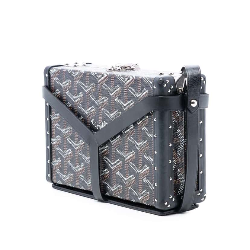 Goyard Goyardine Minaudiere Trunk Bag Black Canvas Good condition - Back View
