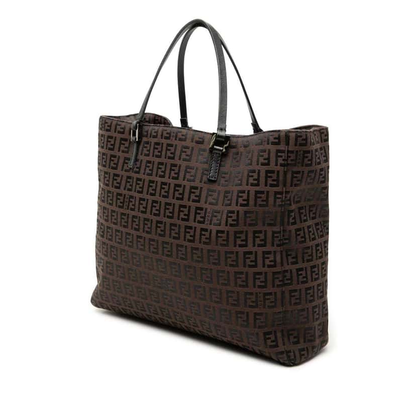 Fendi Zucchino Canvas Tote Brown Canvas Good condition - Back View