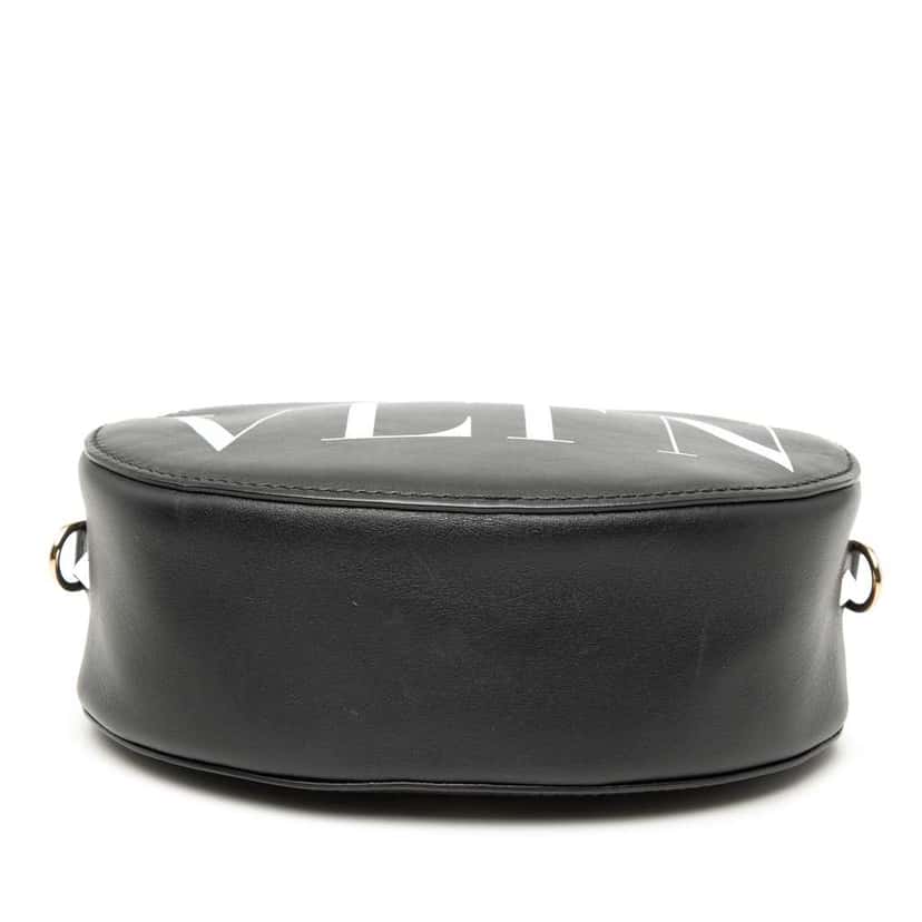 Valentino Calfskin Rockstud VLTN Oval Crossbody Black Leather Good condition - Inside View