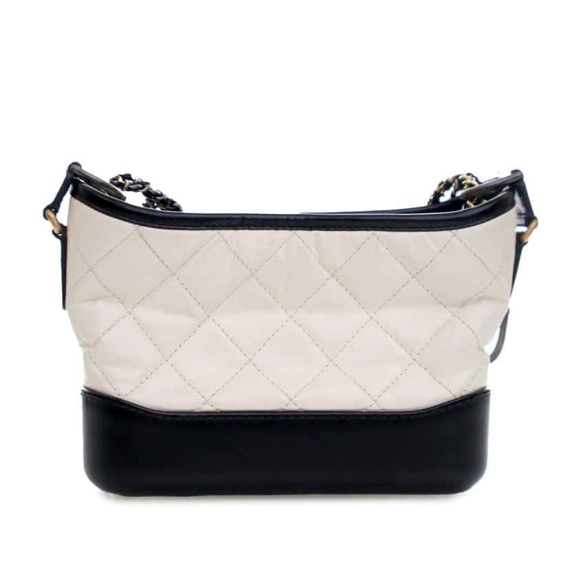 Chanel Small Bicolor Aged Calfskin Gabrielle Crossbody White Leather Good condition - Back View