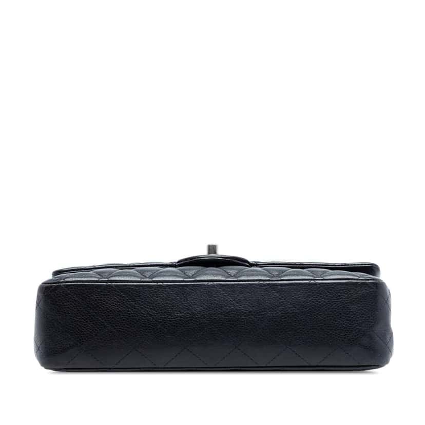 Chanel Medium Classic Caviar Double Flap Blue Leather Good condition - Inside View