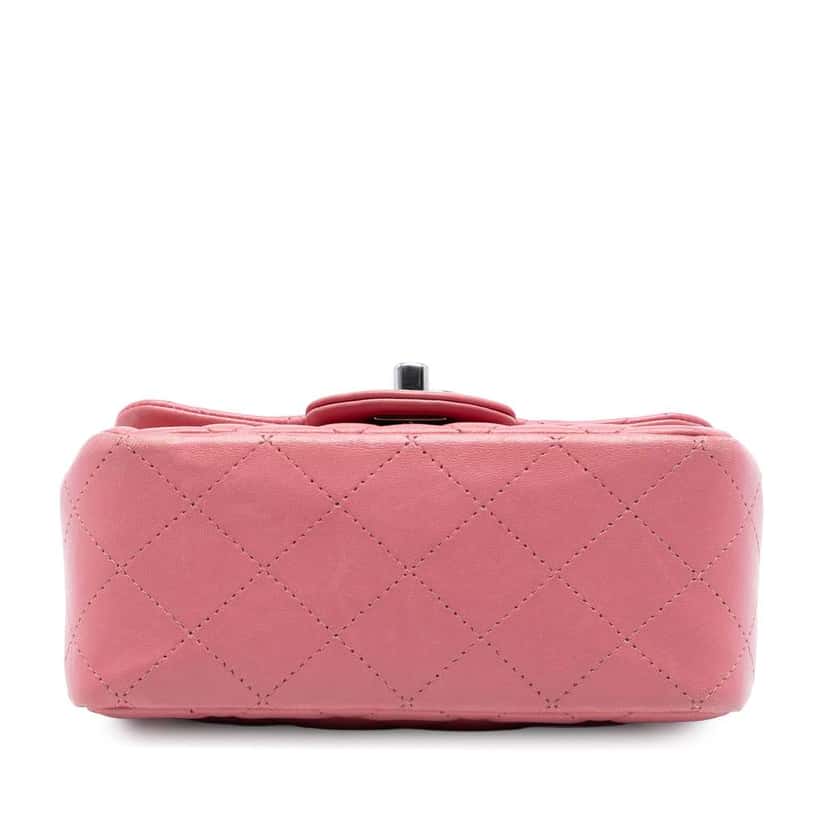 Chanel Mini Square Classic Lambskin Single Flap Pink Leather Good condition - Inside View
