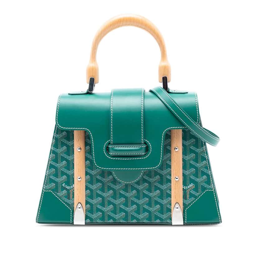 Goyard Goyardine Saigon Structured PM Green Canvas Good condition - Front View