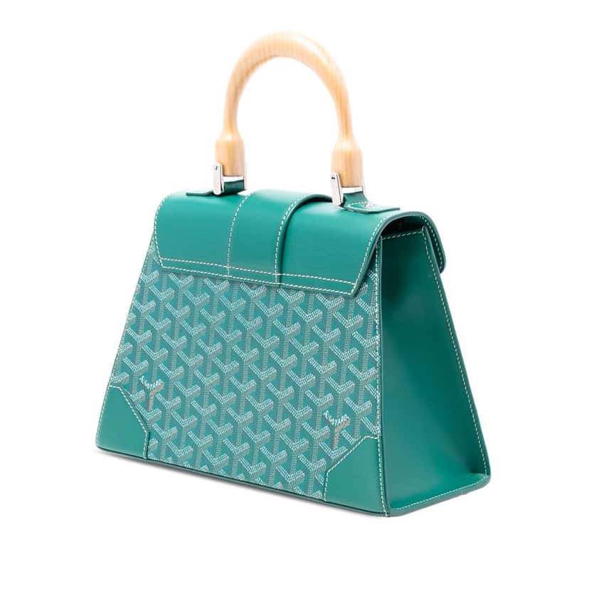 Goyard Goyardine Saigon Structured PM Green Canvas Good condition - Back View