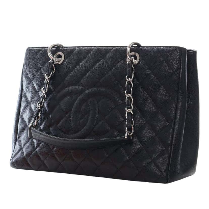Chanel Caviar Grand Shopping Tote Black Leather Very good condition - Back View