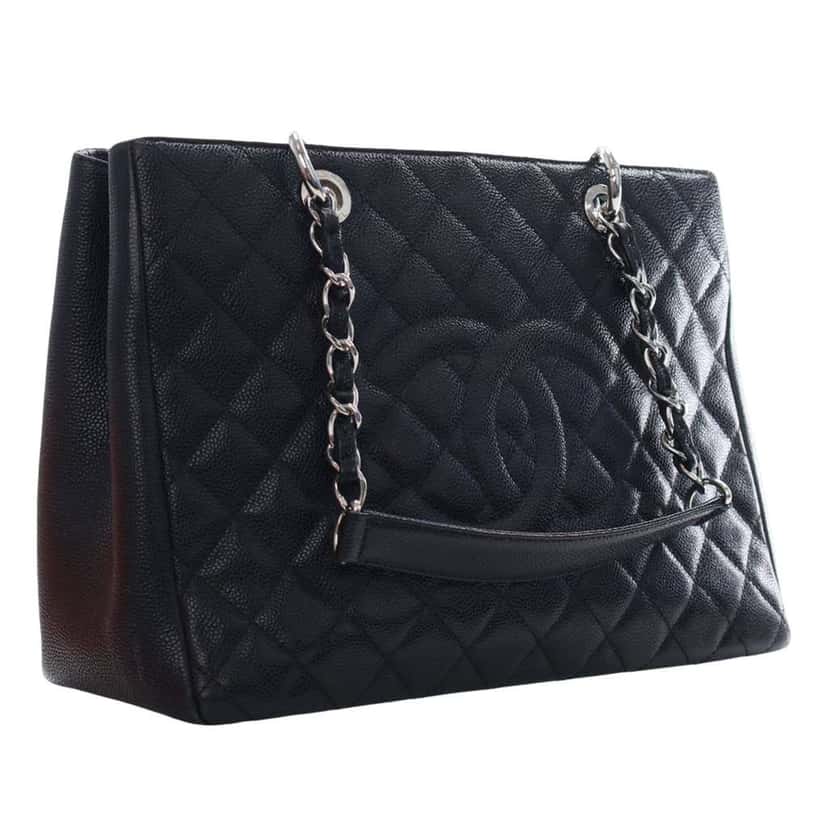 Chanel Caviar Grand Shopping Tote Black Leather Very good condition - Inside View