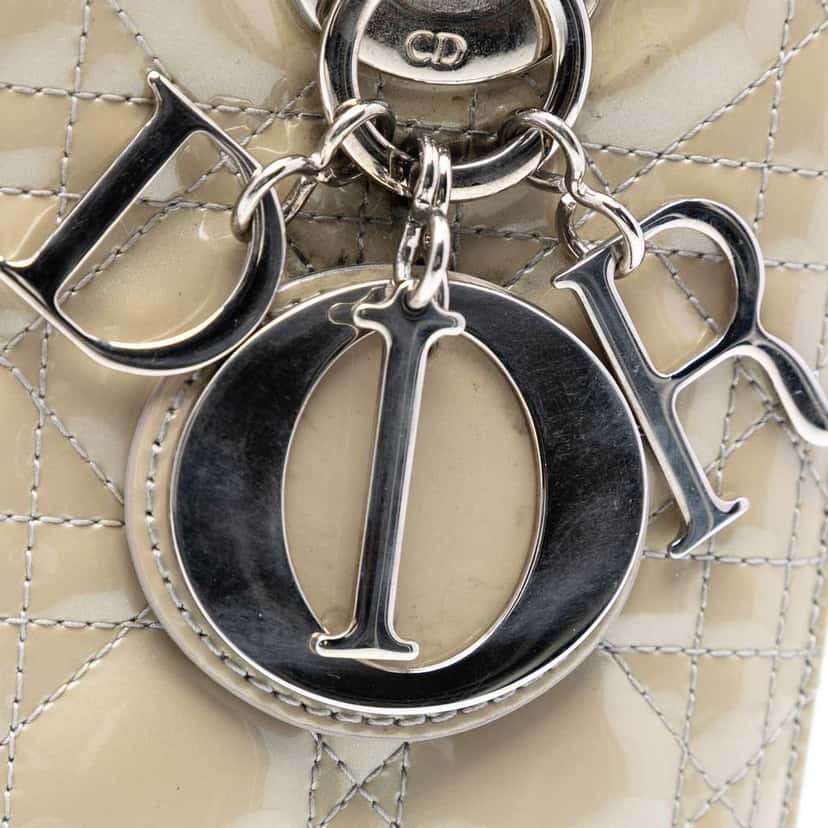 Dior Medium Patent Cannage Lady Dior Brown Leather Good condition - Box View