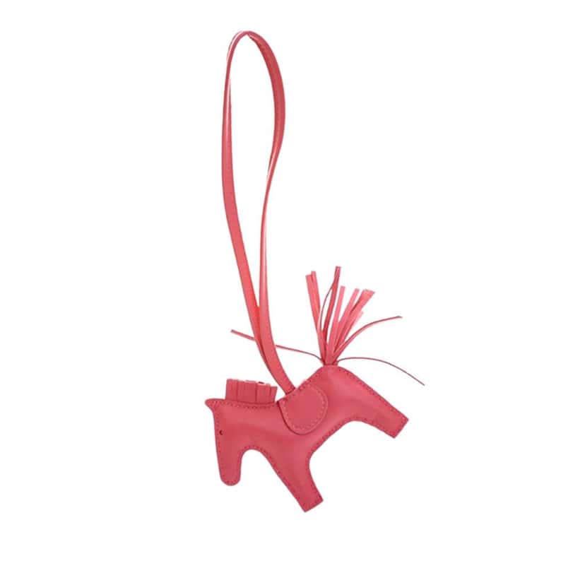 Hermès Milo Lambskin and Swift Grigri Rodeo Pegase Bag Charm PM Pink Leather Very good condition - Inside View