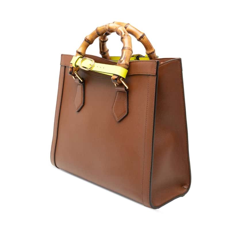 Gucci Small Leather Bamboo Diana Satchel Brown Leather Good condition - Back View