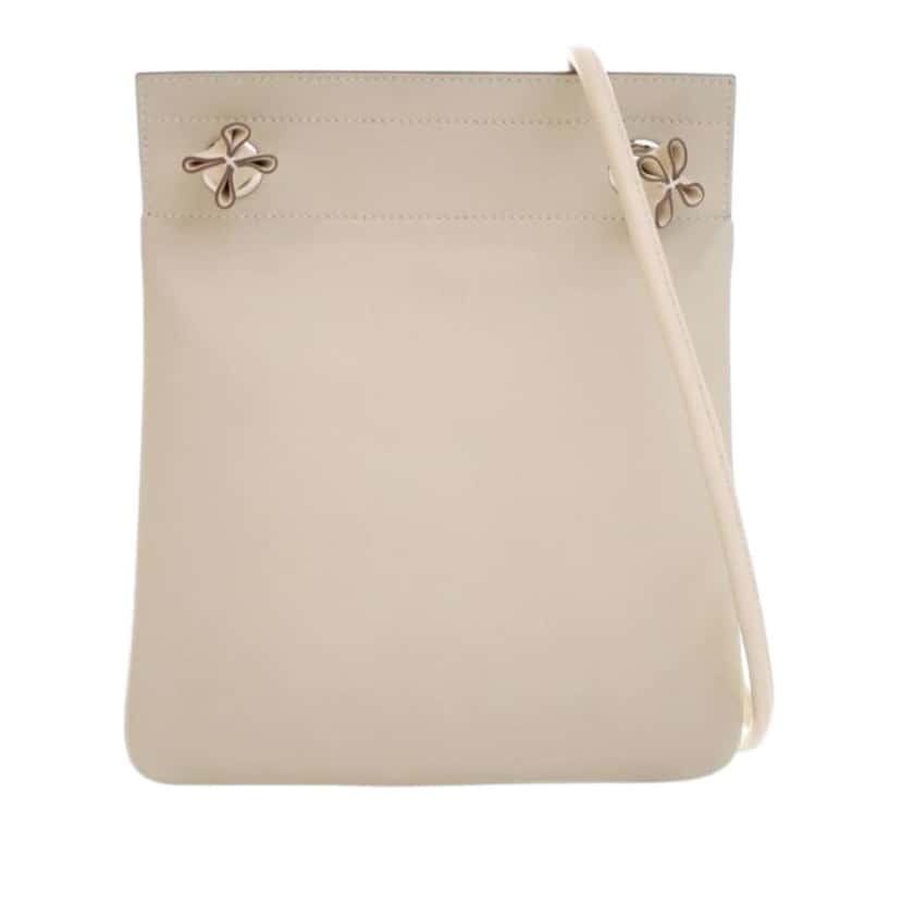 Hermès Mini Milo Lambskin Aline Bag White Leather Good condition - Front View
