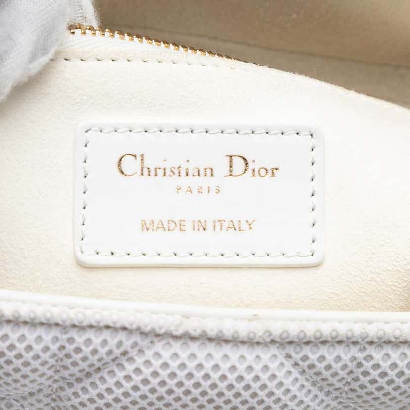Dior Medium Mesh Cannage Lady Dior White Polyester Good condition - Box View