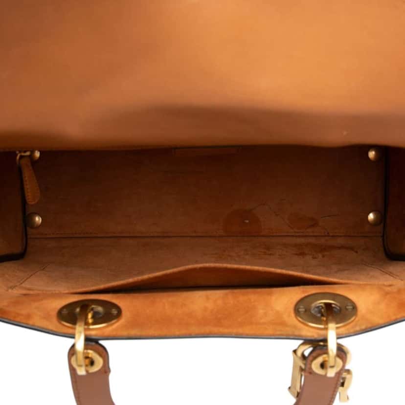 Dior Large Ultra Matte Calfskin Cannage Embossed Lady Dior Brown Leather Good condition - Model View