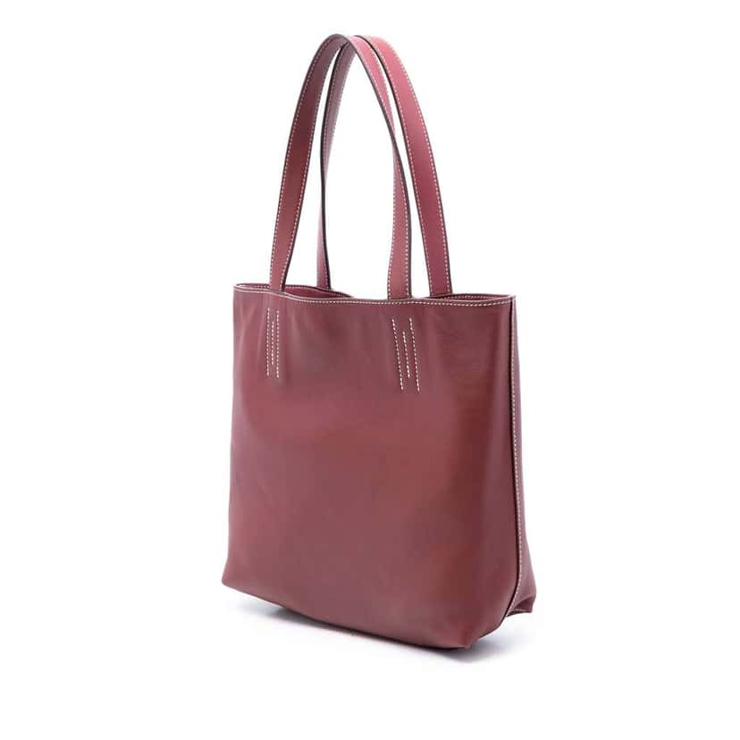 Hermès Swift and Veau Sikkim Double Sens 28 Red Leather Good condition - Back View