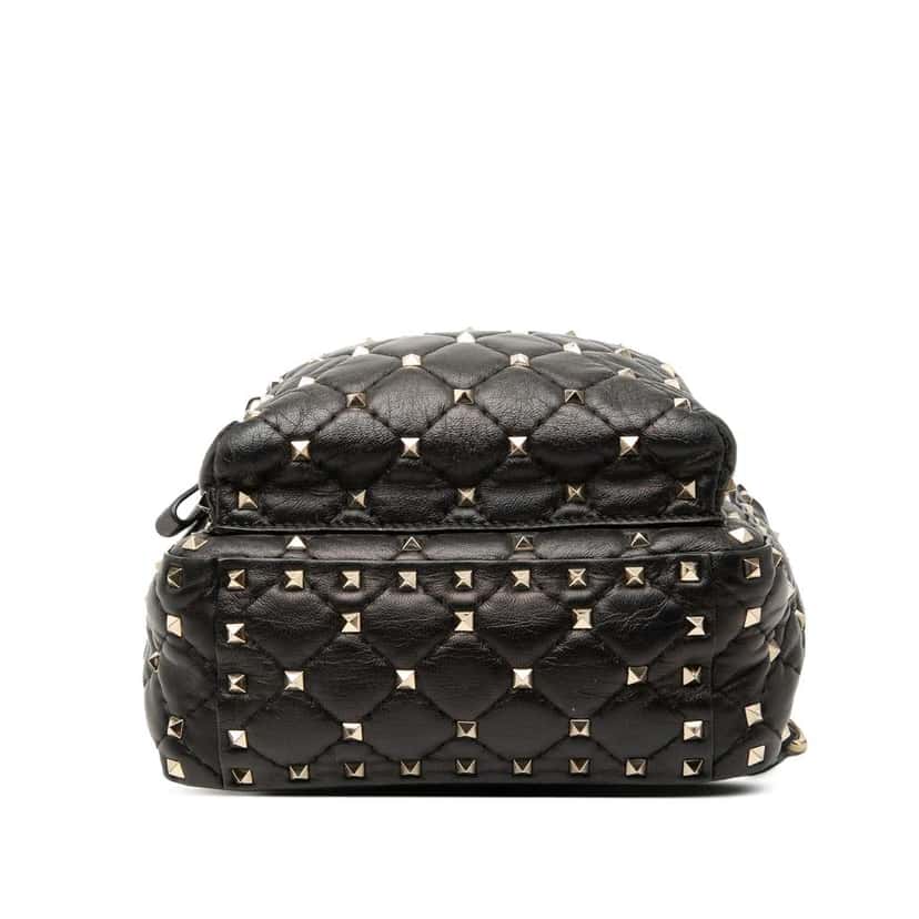 Valentino Mini Nappa Rockstud Spike Backpack Black Leather Good condition - Inside View