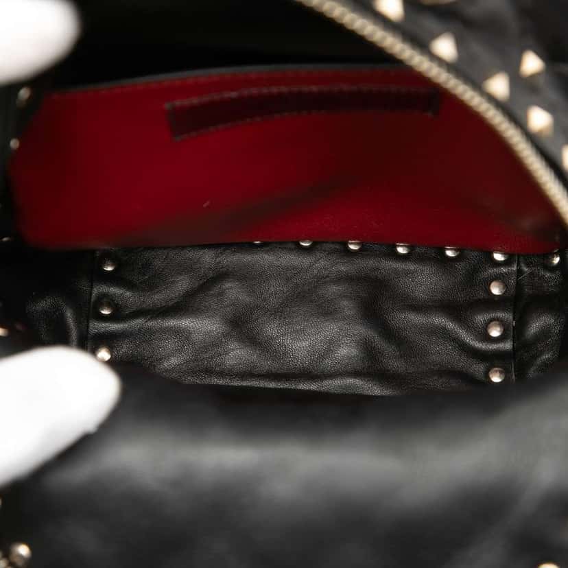 Valentino Mini Nappa Rockstud Spike Backpack Black Leather Good condition - Model View