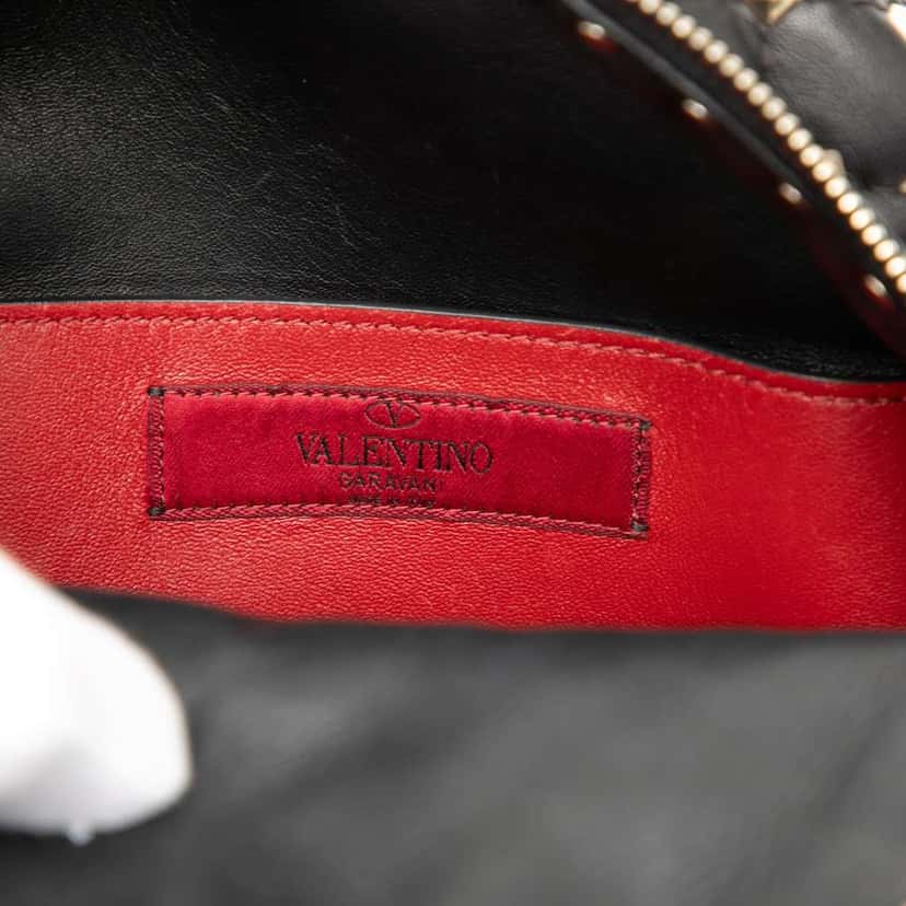 Valentino Mini Nappa Rockstud Spike Backpack Black Leather Good condition - Box View