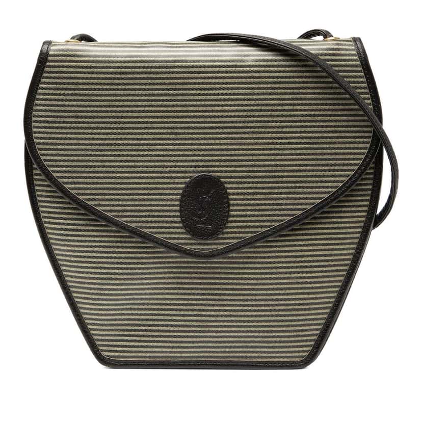 Saint Laurent Coated Canvas Crossbody Grey Canvas Good condition - Front View