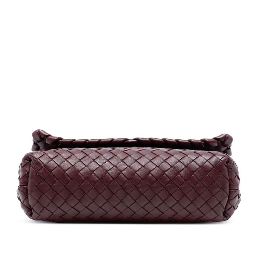 Bottega Veneta Baby Nappa Intrecciato Olimpia Crossbody Red Leather Fair condition - Inside View