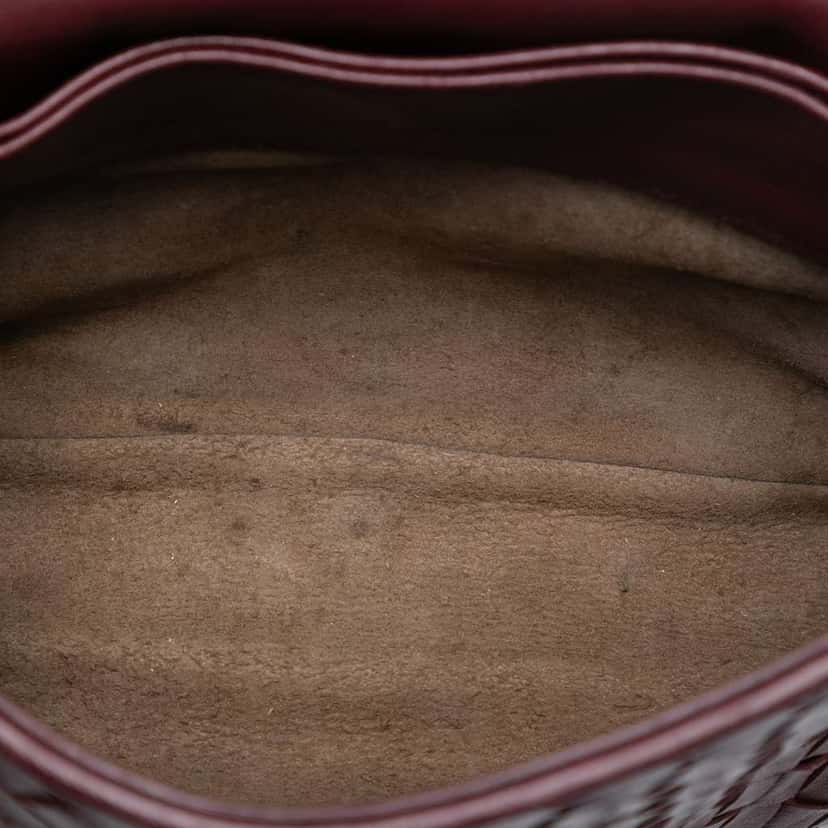 Bottega Veneta Baby Nappa Intrecciato Olimpia Crossbody Red Leather Fair condition - Model View