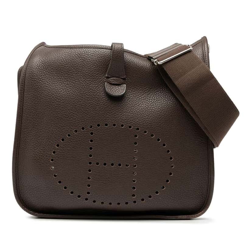 Hermès Clemence Evelyne III PM Brown Leather Good condition - Front View