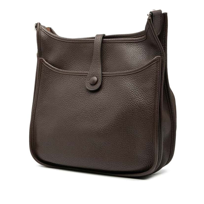 Hermès Clemence Evelyne III PM Brown Leather Good condition - Back View