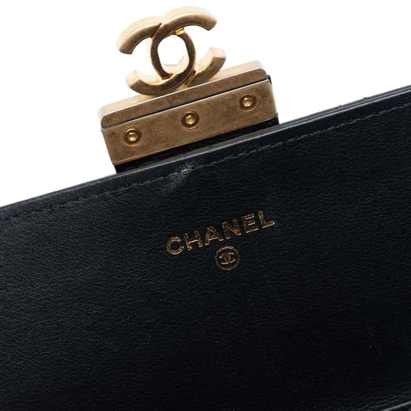 Chanel Mixed Quilt Calfskin Golden Class Wallet on Chain Black Leather Very good condition - Box View