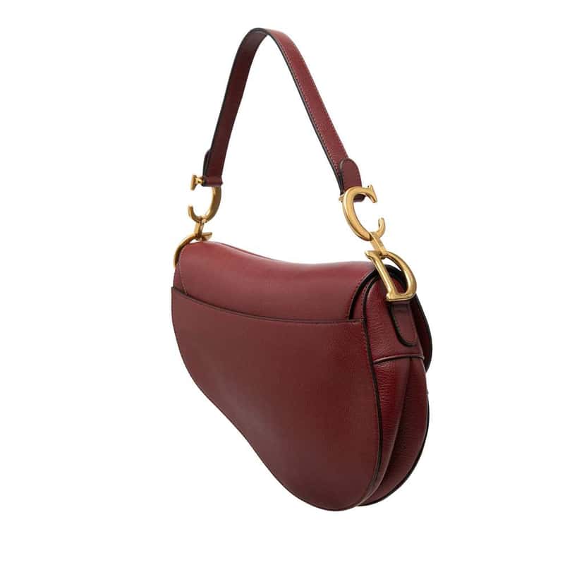Dior Calfskin Saddle Bag Red Leather Very good condition - Back View