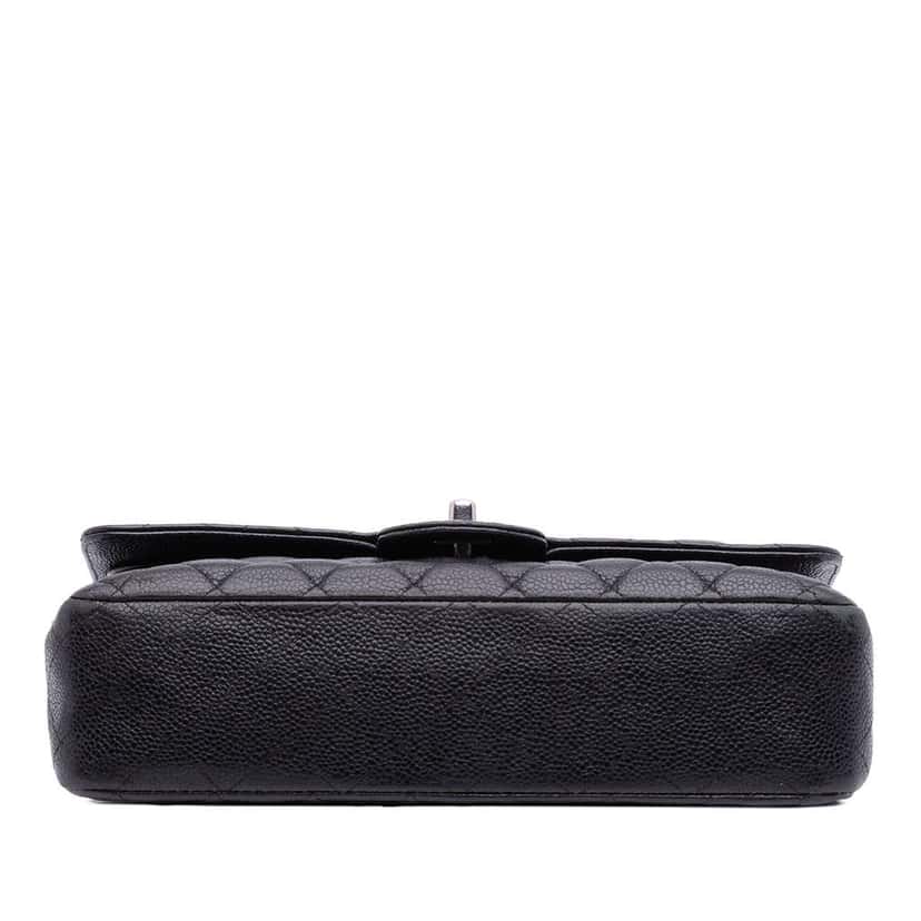 Chanel Medium Classic Caviar Double Flap Black Leather Good condition - Inside View