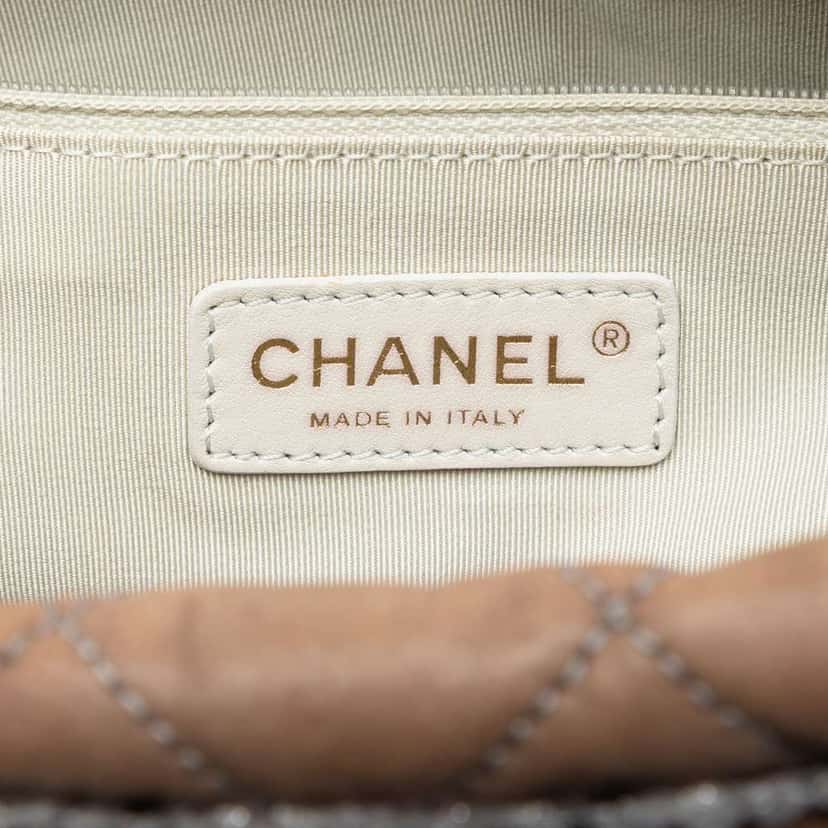 Chanel CC Quilted Iridescent Calfskin Tweed Bowler Bag Brown Leather Very good condition - Box View