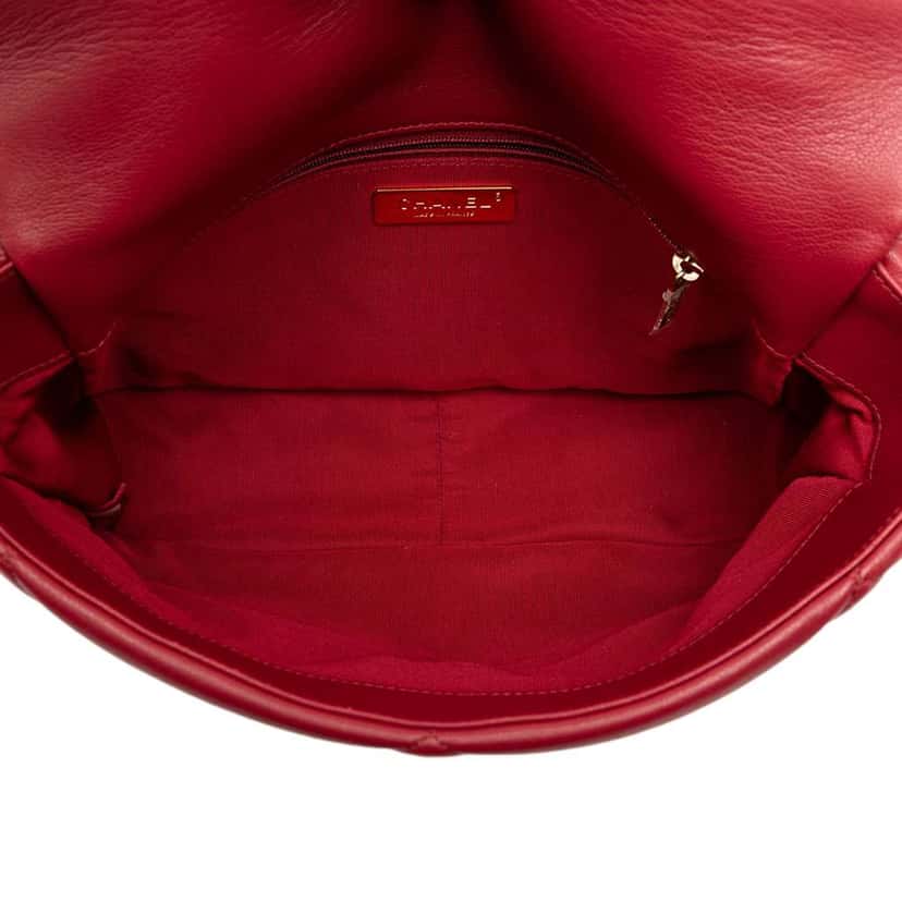 Chanel Large Lambskin 19 Flap Red Leather Very good condition - Model View