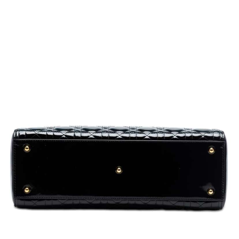 Dior Large Patent Cannage Lady Dior Black Leather Very good condition - Inside View