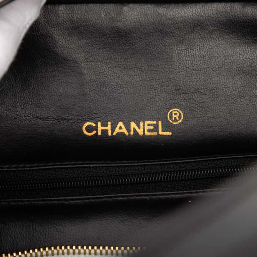 Chanel Quilted Calfskin Logo Bowler Weekend Bag Black Leather Very good condition - Box View