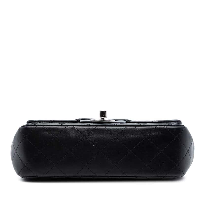 Chanel Mini Rectangular Classic Lambskin Single Flap Black Leather Good condition - Inside View