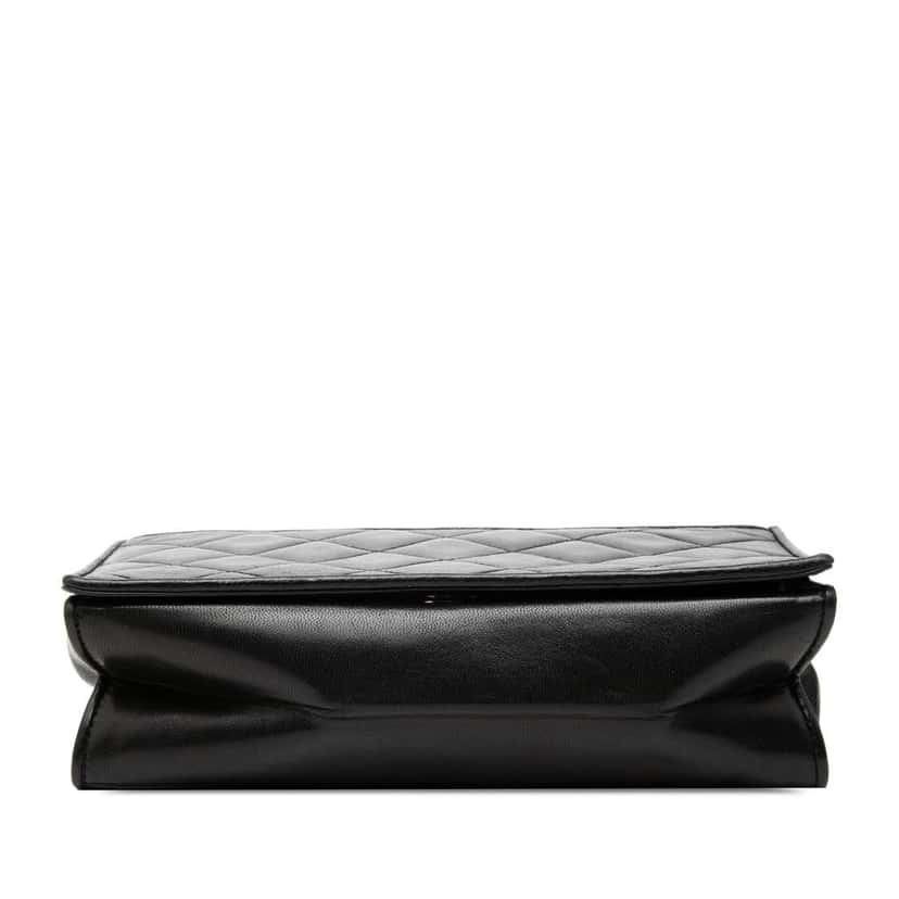 Chanel CC Quilted Lambskin Full Flap Crossbody Black Leather Very good condition - Inside View