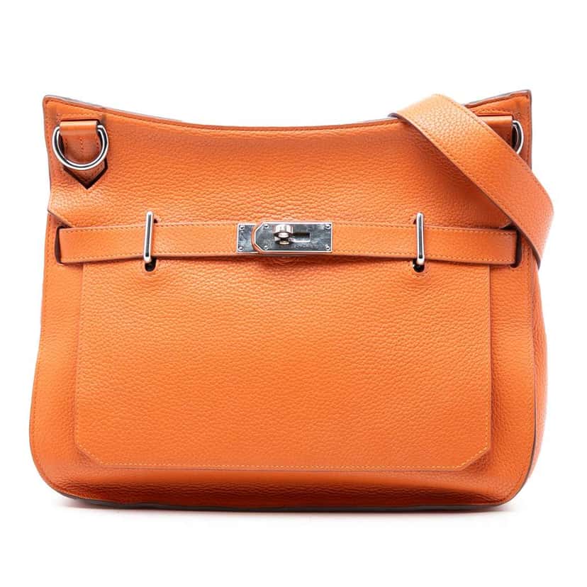 Hermès Clemence Jypsiere 34 Orange Leather Very good condition - Front View