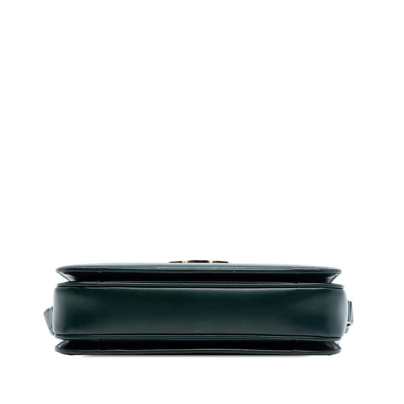 Celine Large Shiny Calfskin Triomphe Crossbody Green Leather Very good condition - Inside View