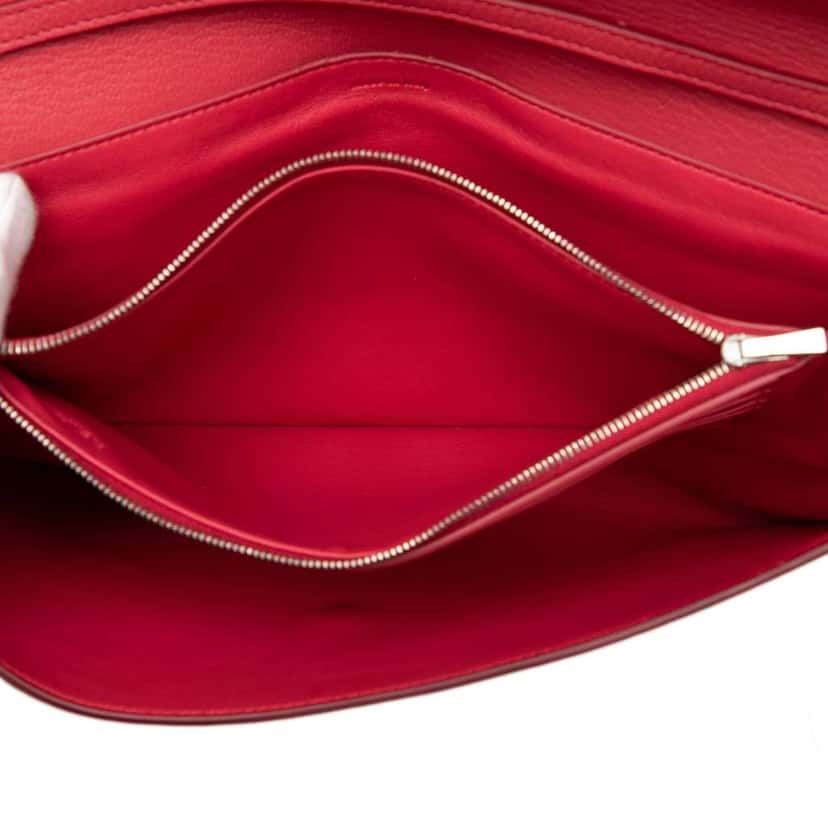 Celine Leather Folded Clutch On Strap Red Leather Very good condition - Model View
