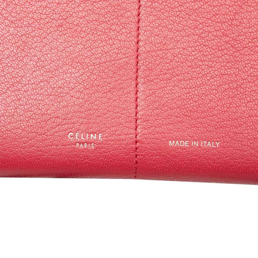 Celine Leather Folded Clutch On Strap Red Leather Very good condition - Box View