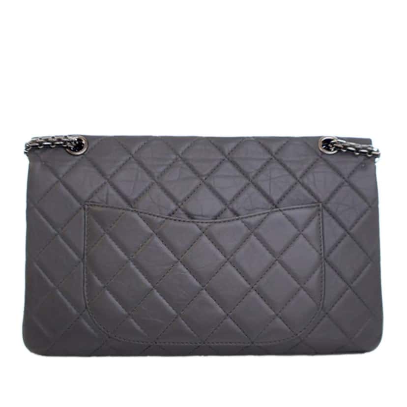 Chanel Quilted Aged Calfskin Reissue 2.55 Double Flap 227 Grey Leather Good condition - Model View