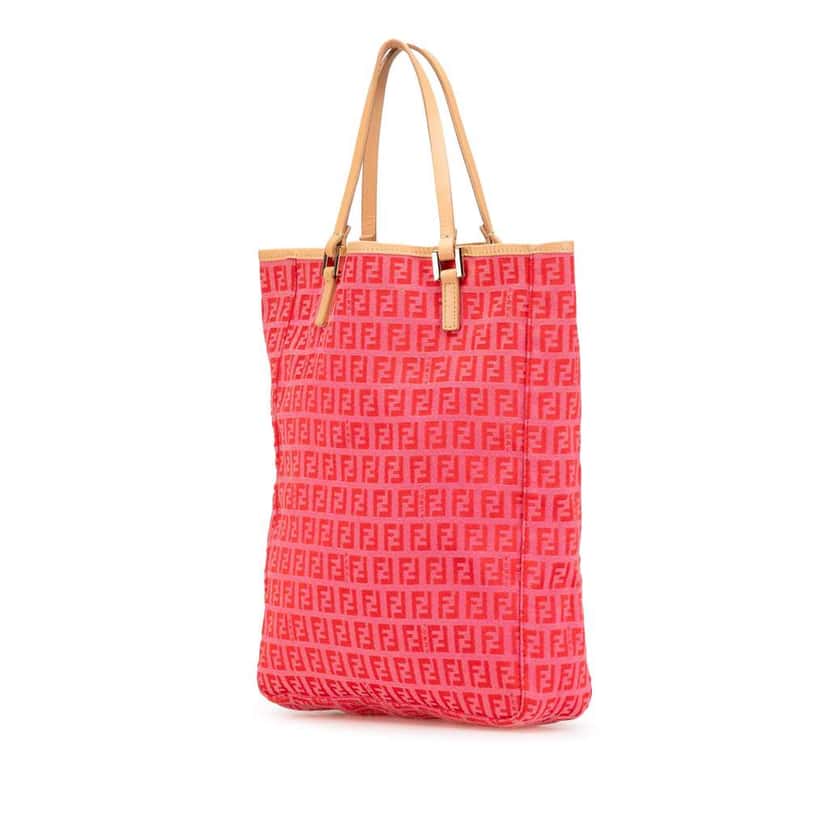 Fendi Zucchino Canvas Tote Pink Canvas Very good condition - Back View