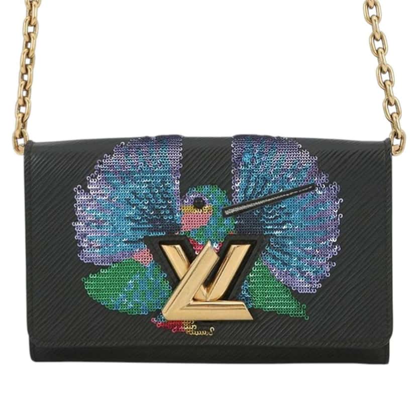 Louis Vuitton Epi Sequin Bird Twist Wallet On Chain Black Leather Very good condition - Front View