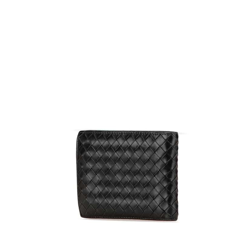Bottega Veneta Leather Intrecciato Bifold Wallet Black Leather Very good condition - Back View