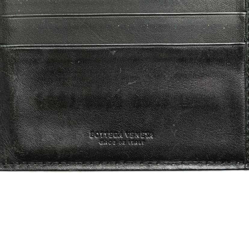 Bottega Veneta Leather Intrecciato Bifold Wallet Black Leather Very good condition - Box View