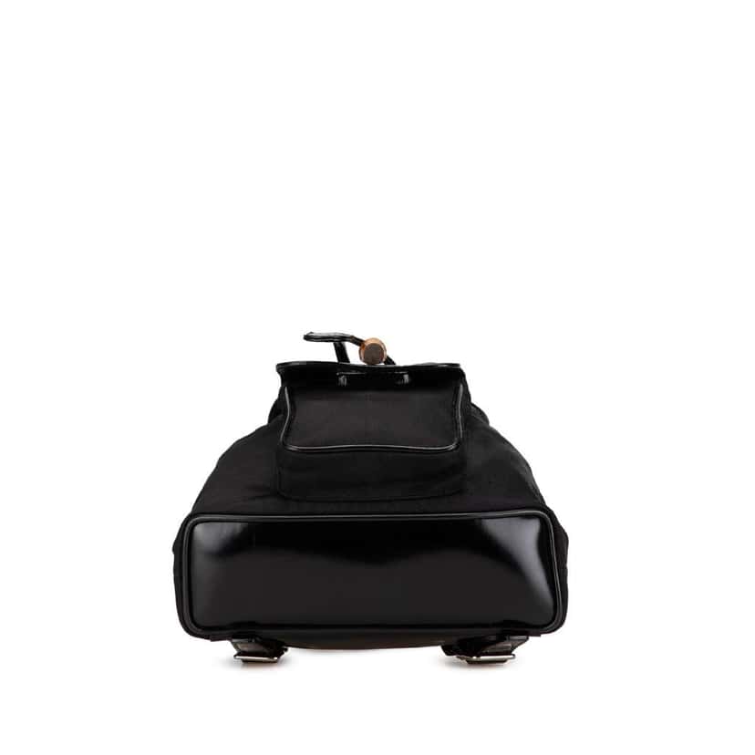 Gucci Mini Bamboo Nylon Backpack Black Good condition - Inside View