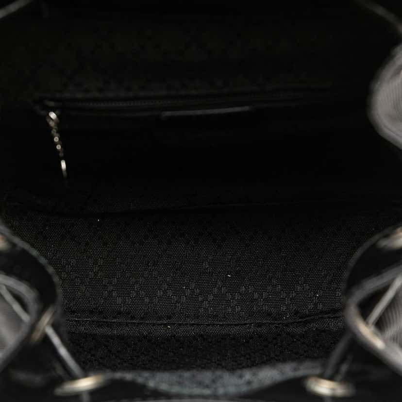 Gucci Mini Bamboo Nylon Backpack Black Good condition - Model View