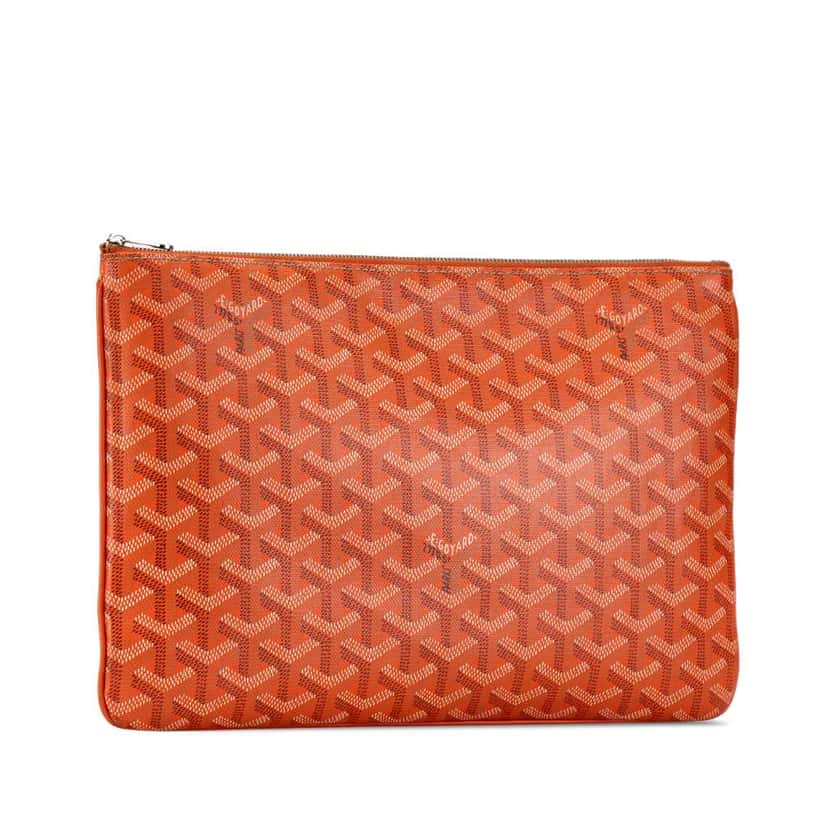 Goyard Goyardine Senat MM Orange Canvas Very good condition - Back View